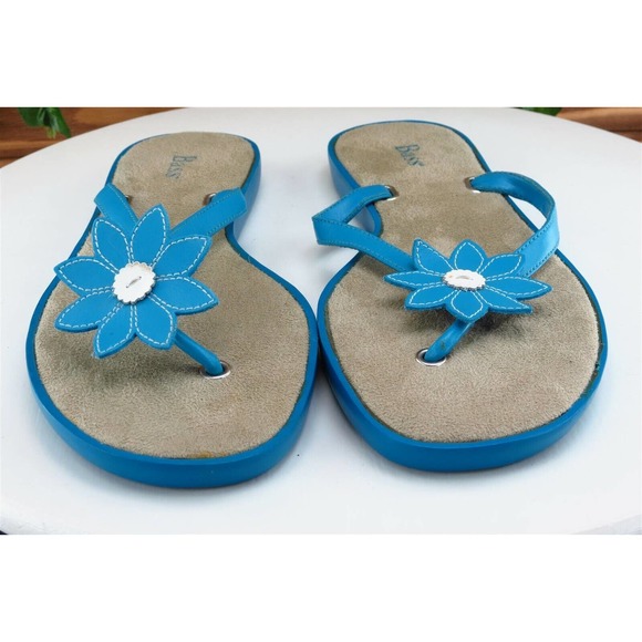 Bass Sz 7 M Blue Flip Flop Synthetic Women Sandals - Picture 2 of 7